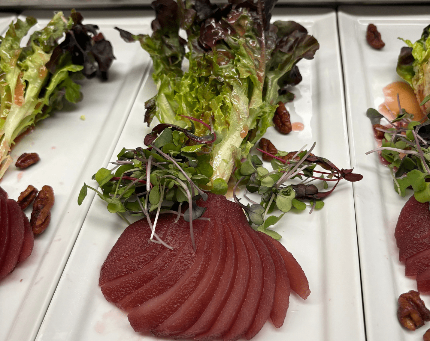 A salad with beets. 